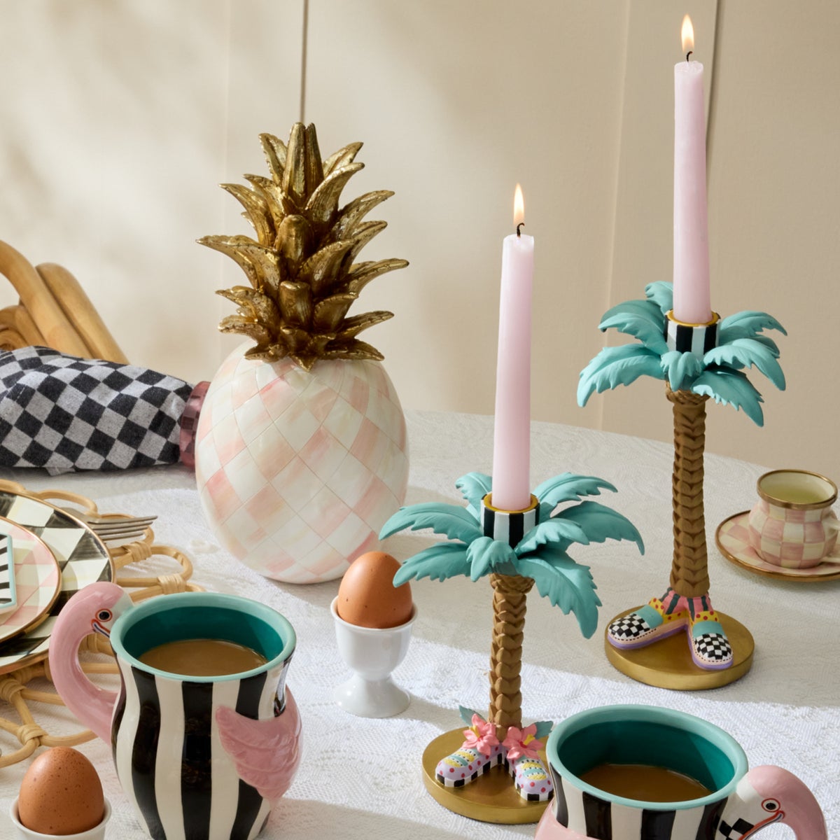 Patience Brewster Palm Tree Candle Holders, Set of 2 - Image 4