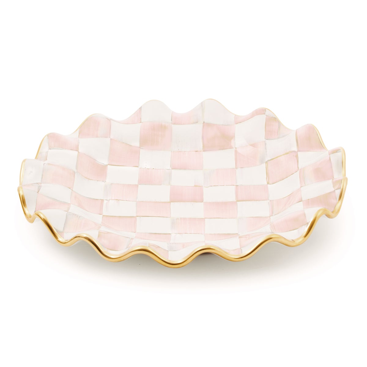 Rosy Check Ceramic Fluted Dinner Plate - Image 3