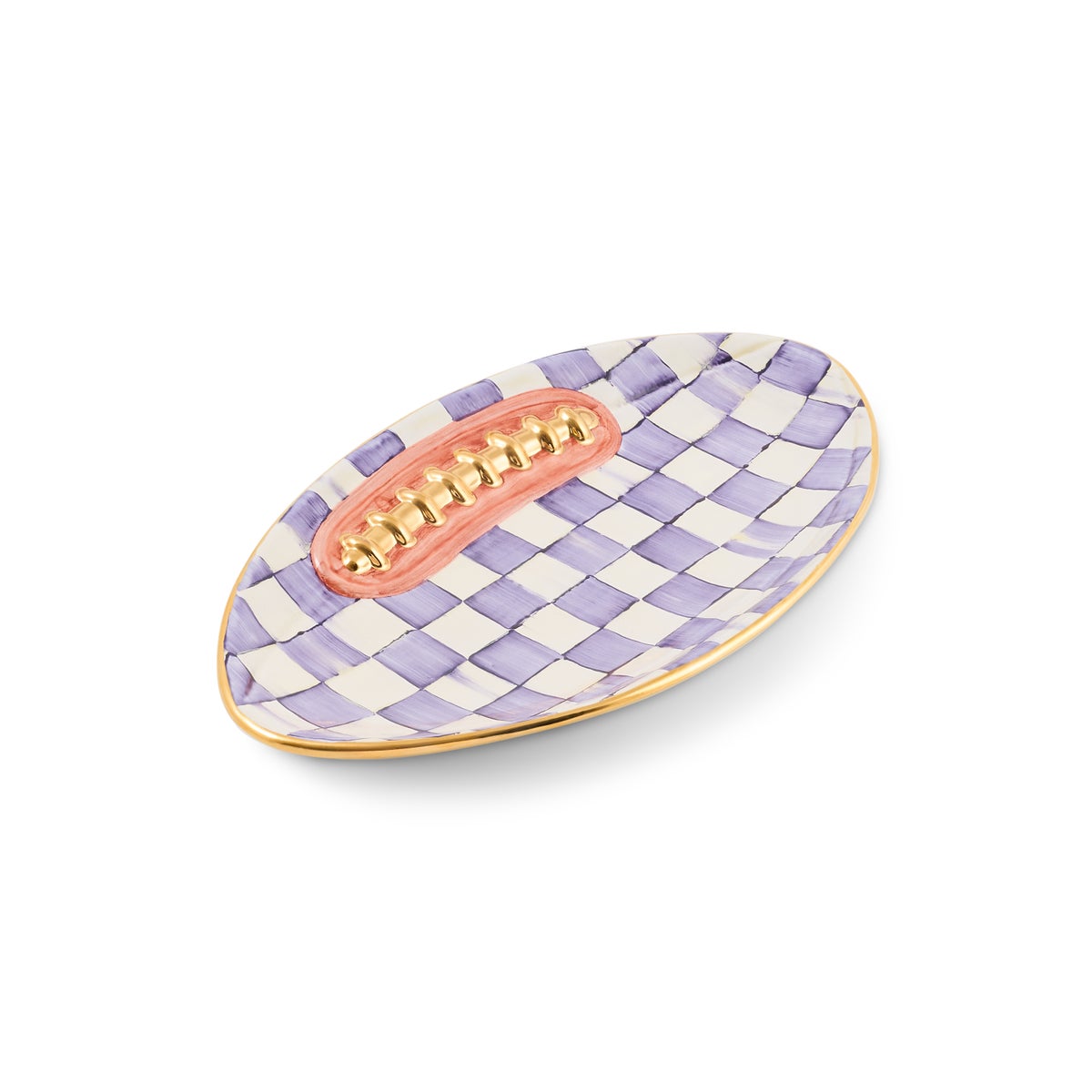 Violet Check Football Platter - Image 3