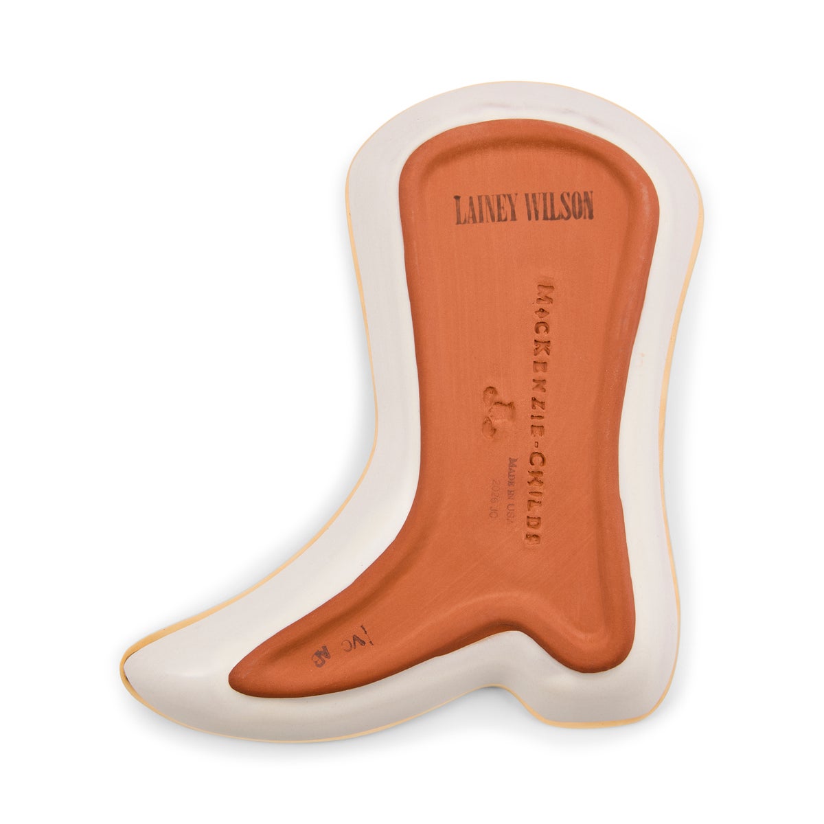 Lainey Wilson Mocha Check Cowgirl Boot Dish - Image 3