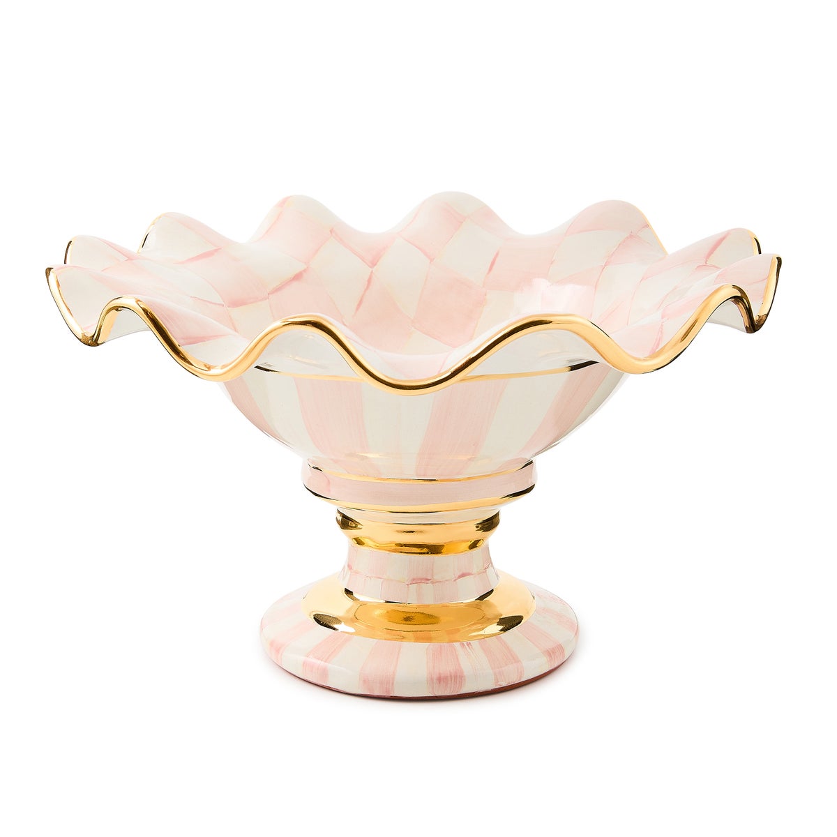 Rosy Check Ceramic Compote