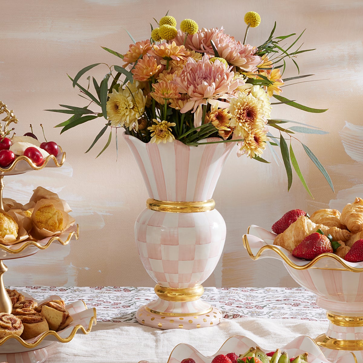 Rosy Check Ceramic Great Vase - Image 2