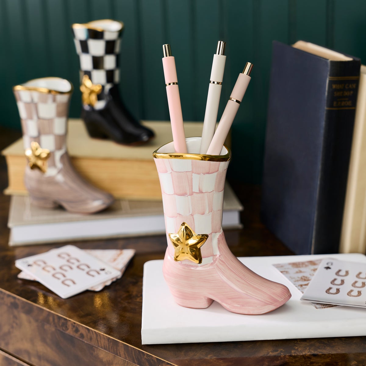Lainey Wilson Rosy Check Cowgirl Boot Bud Vase - Image 2
