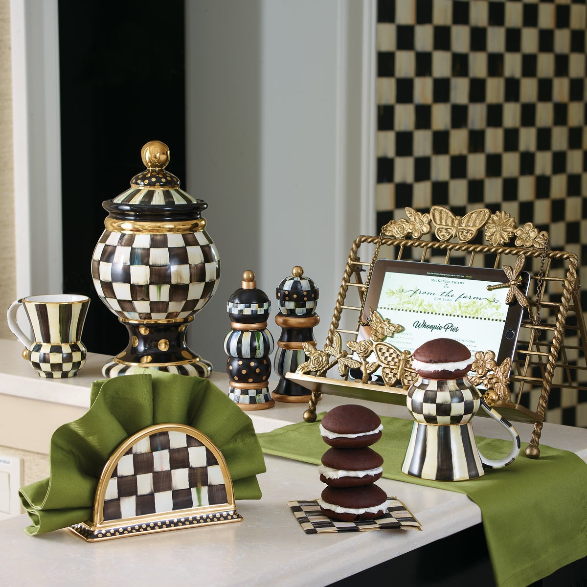Courtly Check Ceramic Globe Canister - Image 4