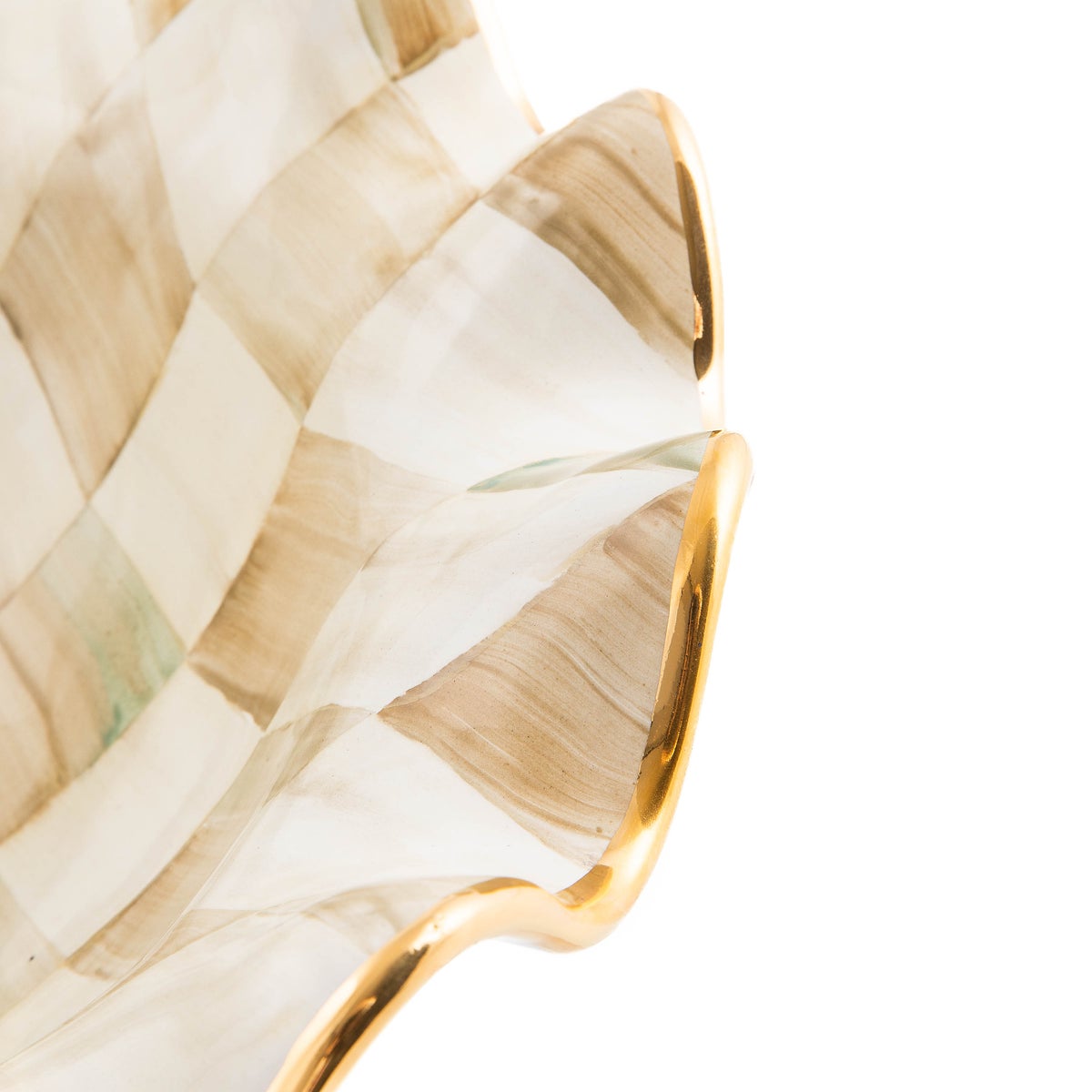 Parchment Check Medium Fluted Serving Bowl - Image 3