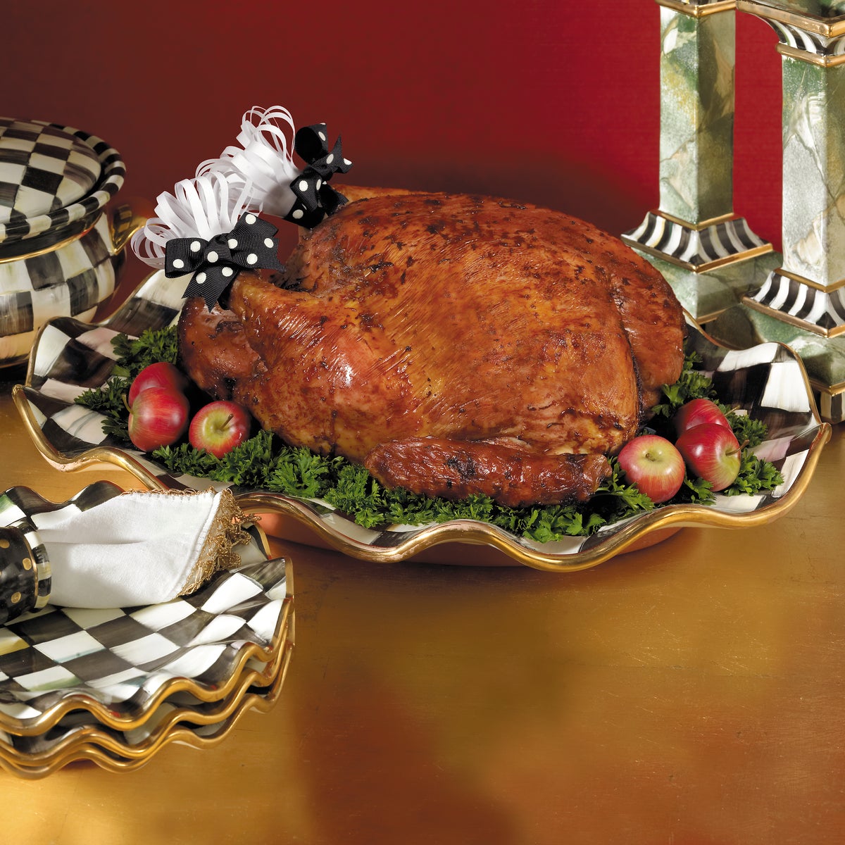 Courtly Check Ceramic Large Serving Platter - Image 3