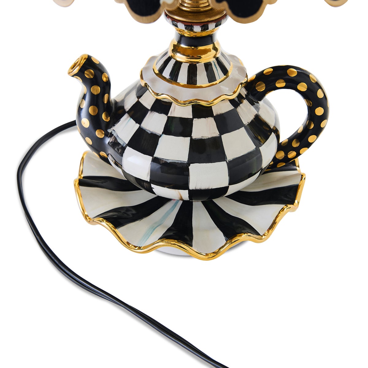 Courtly Check Ceramic Teapot Table Lamp - Image 4