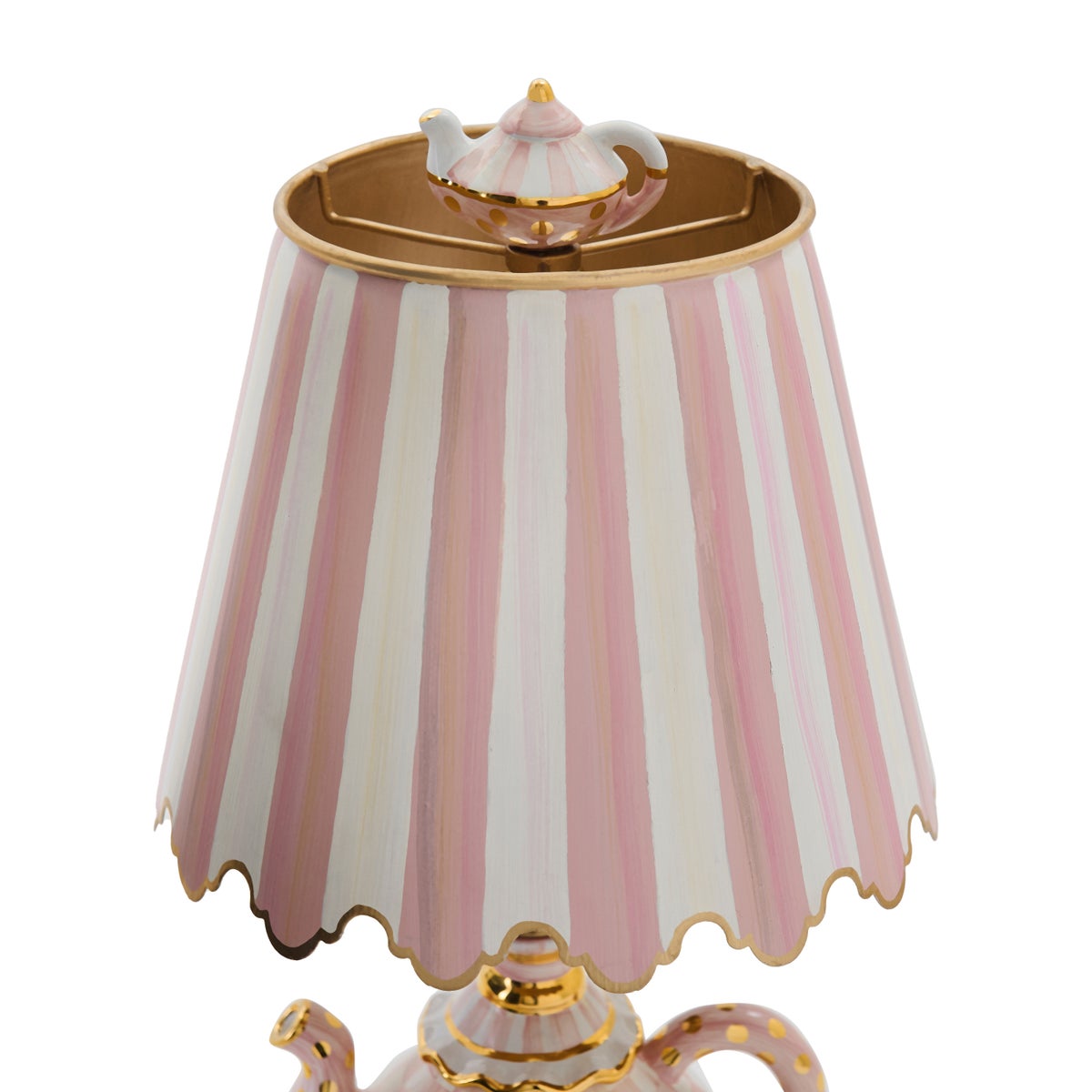 Rosy Check Ceramic Teapot Table Lamp - Image 6