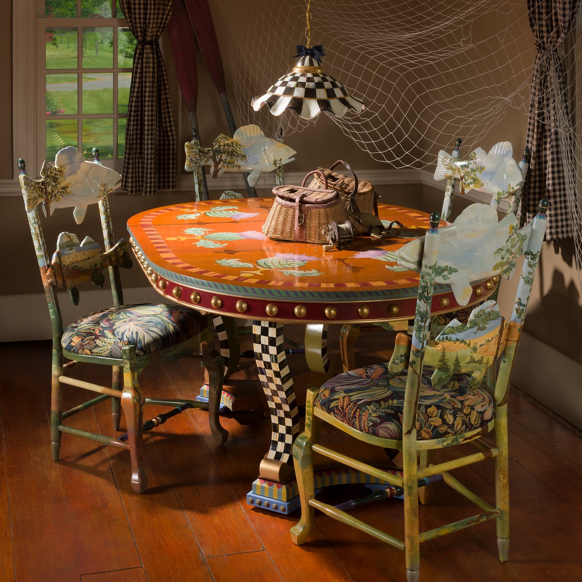 Courtly Check Ceramic Fluted Hanging Lamp - Image 2