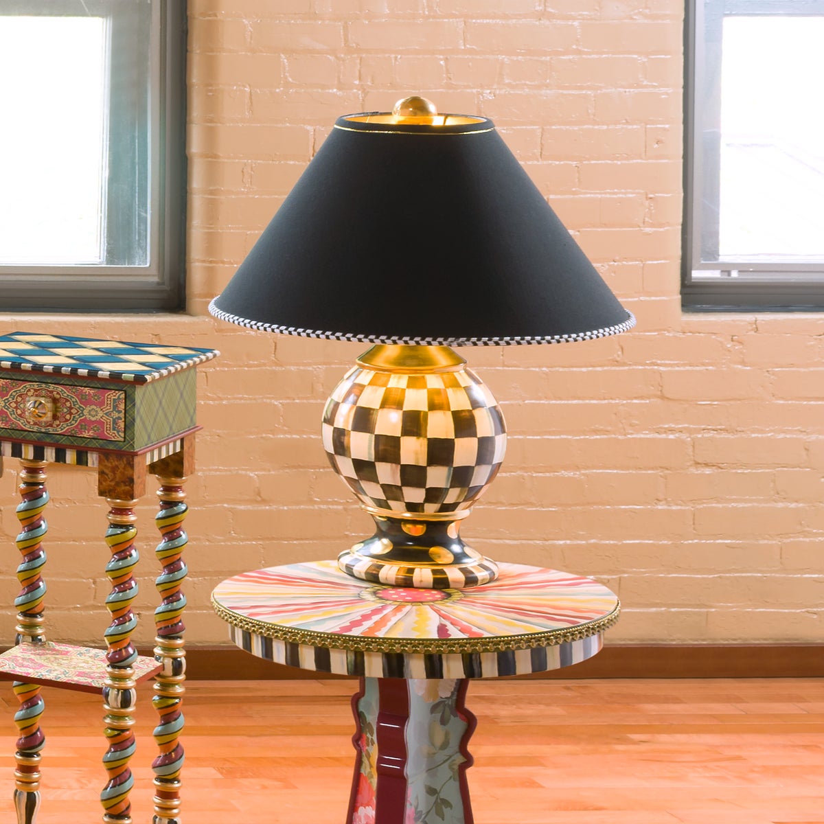 Courtly Check Ceramic Globe Lamp - Image 8