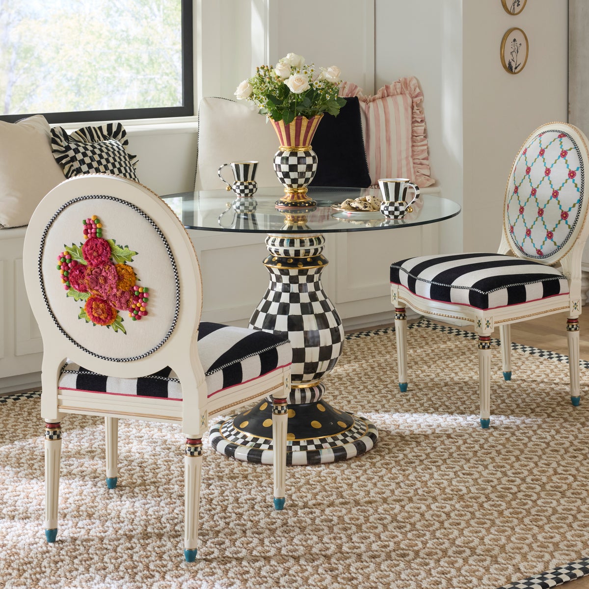 Courtly Check Ceramic Pedestal Table Base - Image 2