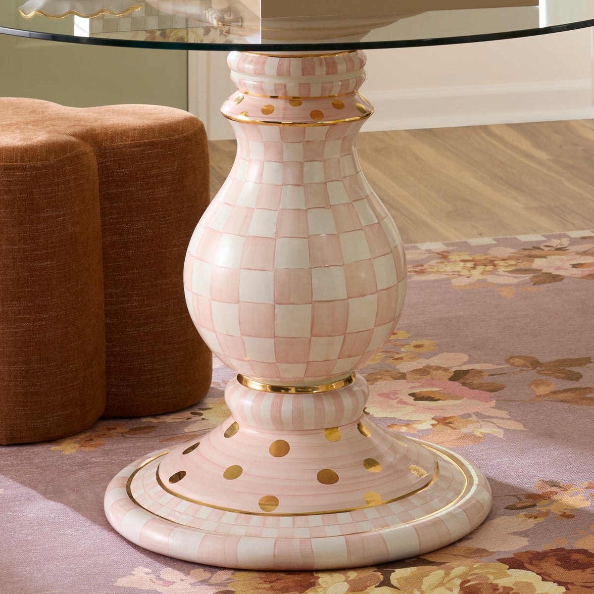 Rosy Check Ceramic Pedestal Table Base - Image 3