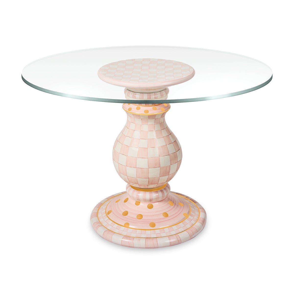 Rosy Check Ceramic Pedestal Table Base - Image 5