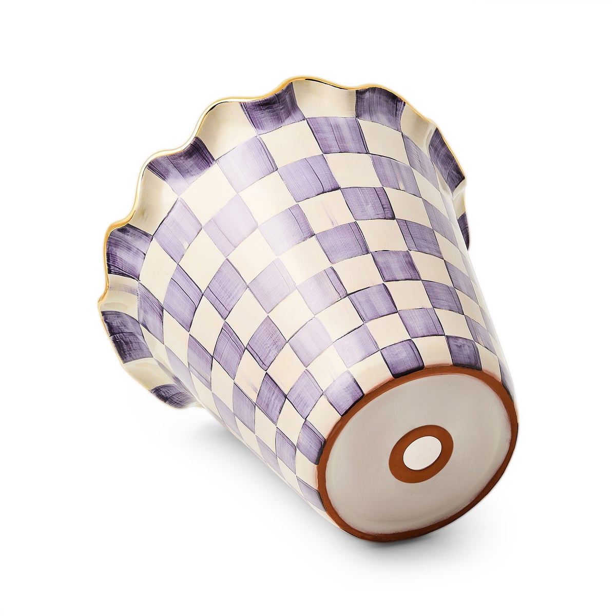 Violet Check Ceramic Jumbo Garden Pot - Image 2
