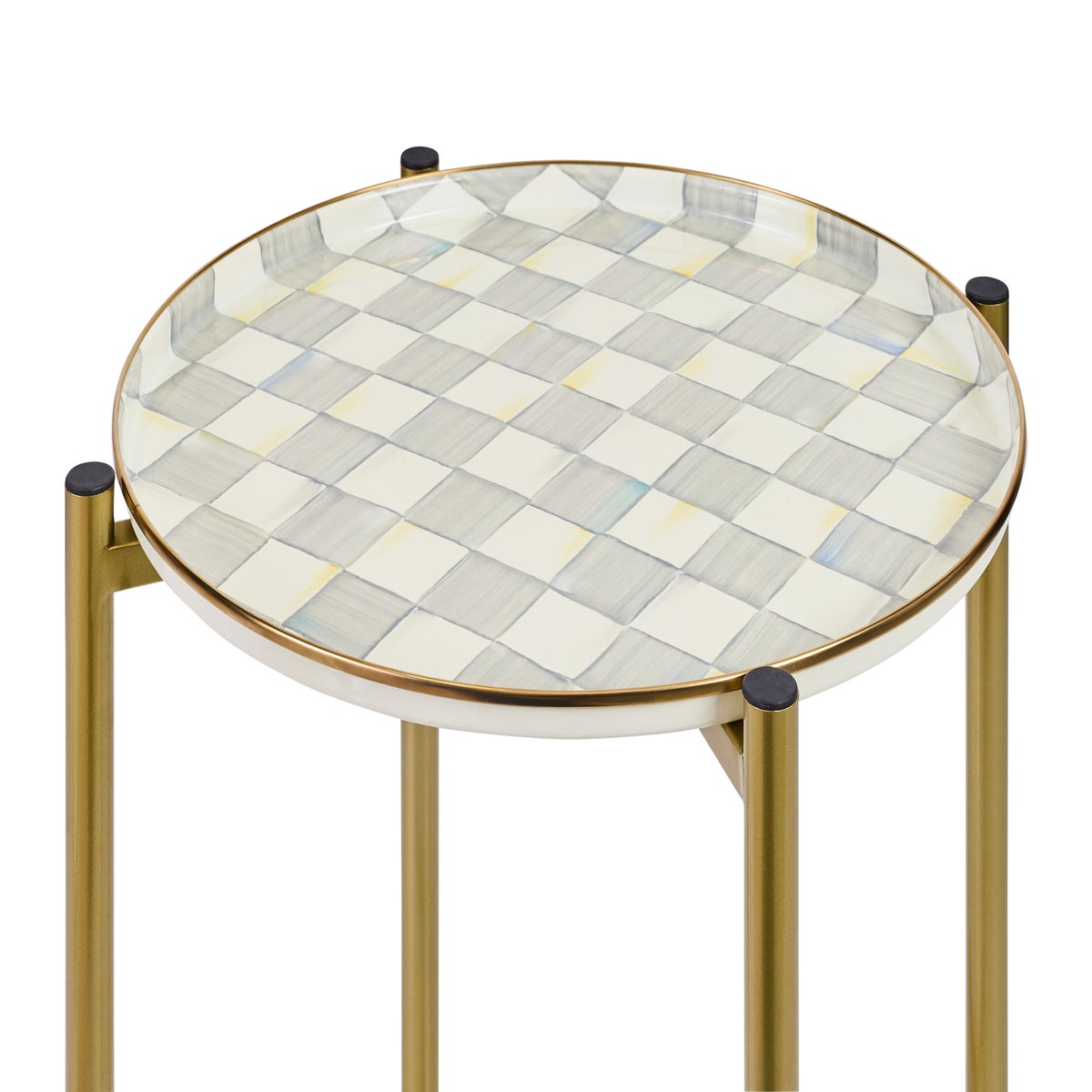Sterling Check Enamel 2-Tier Cocktail Table - Image 3