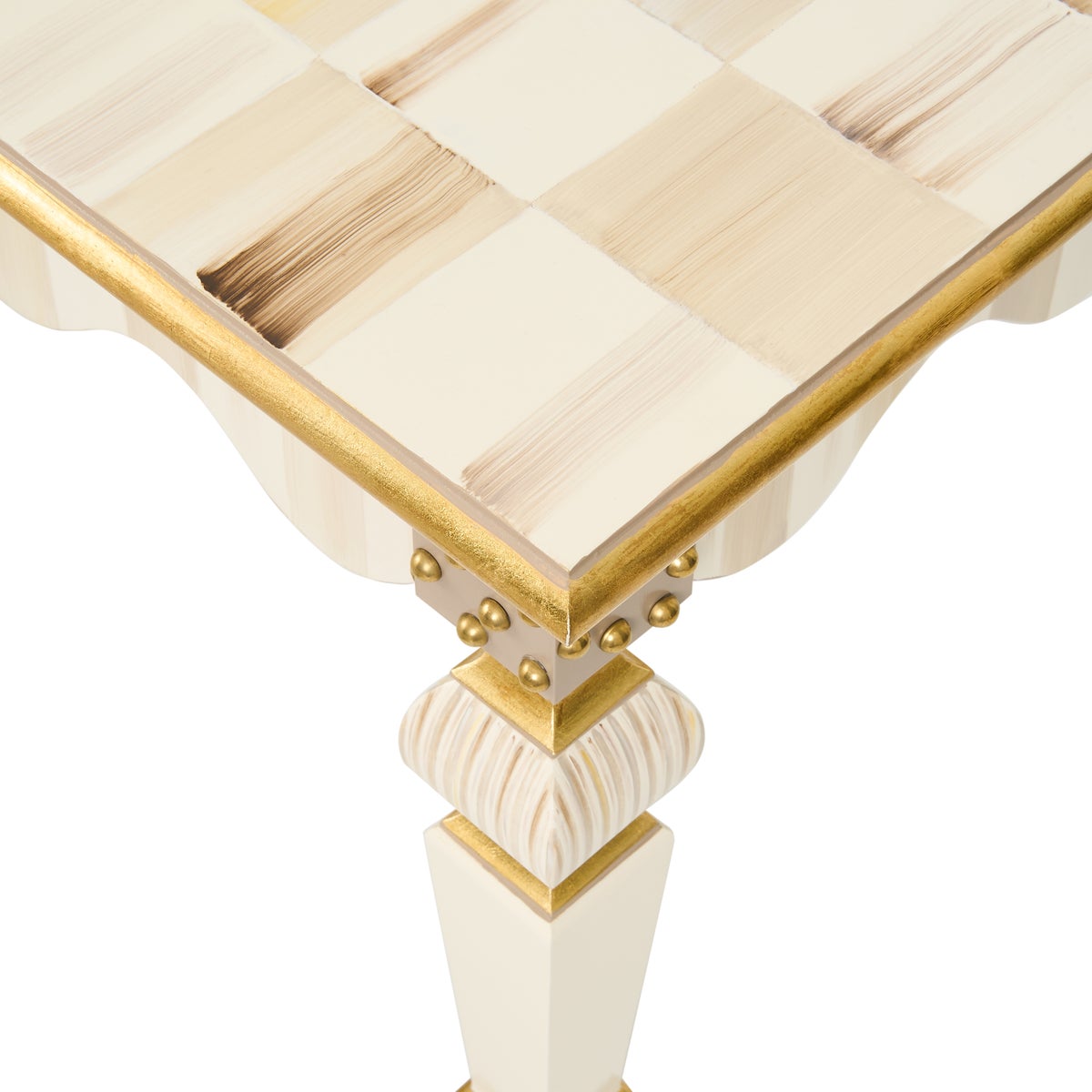 Mocha Check & Stripe Coffee Table - Image 7