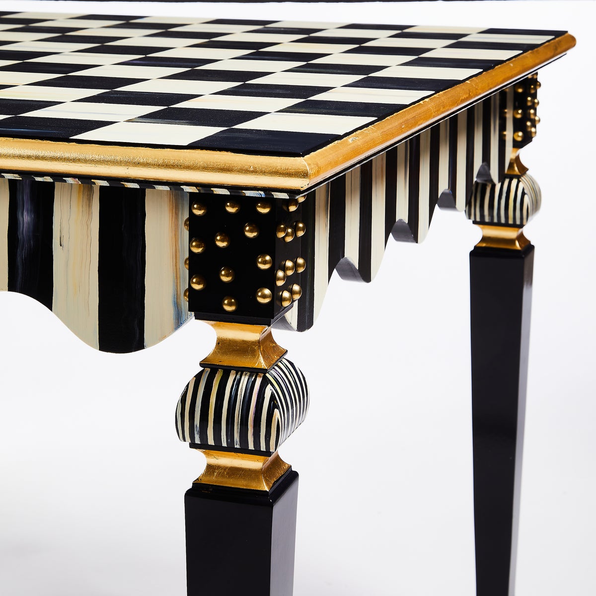 Courtly Check & Stripe Game Table - Image 4