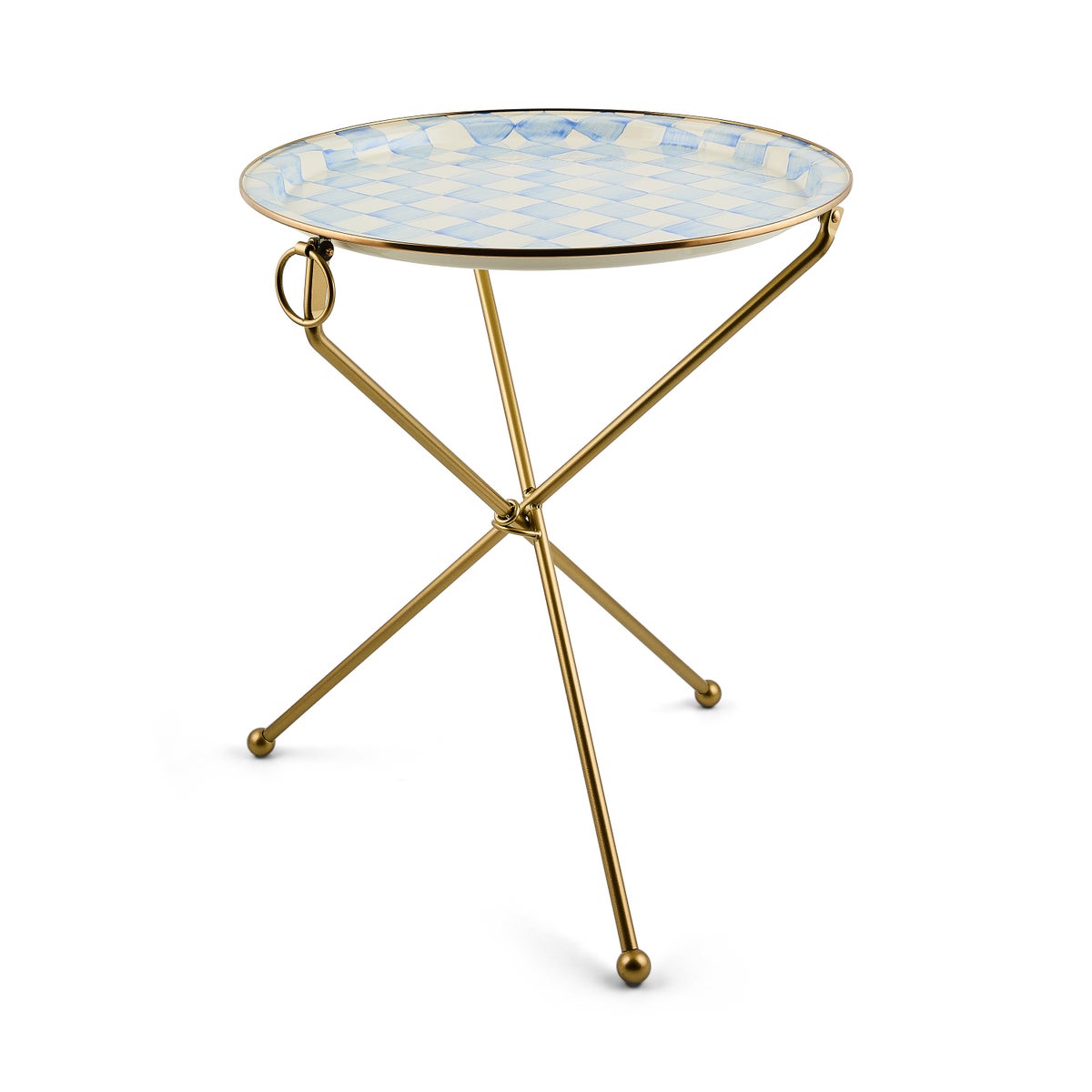 Sky Check Enamel Tilt Accent Table - Image 3