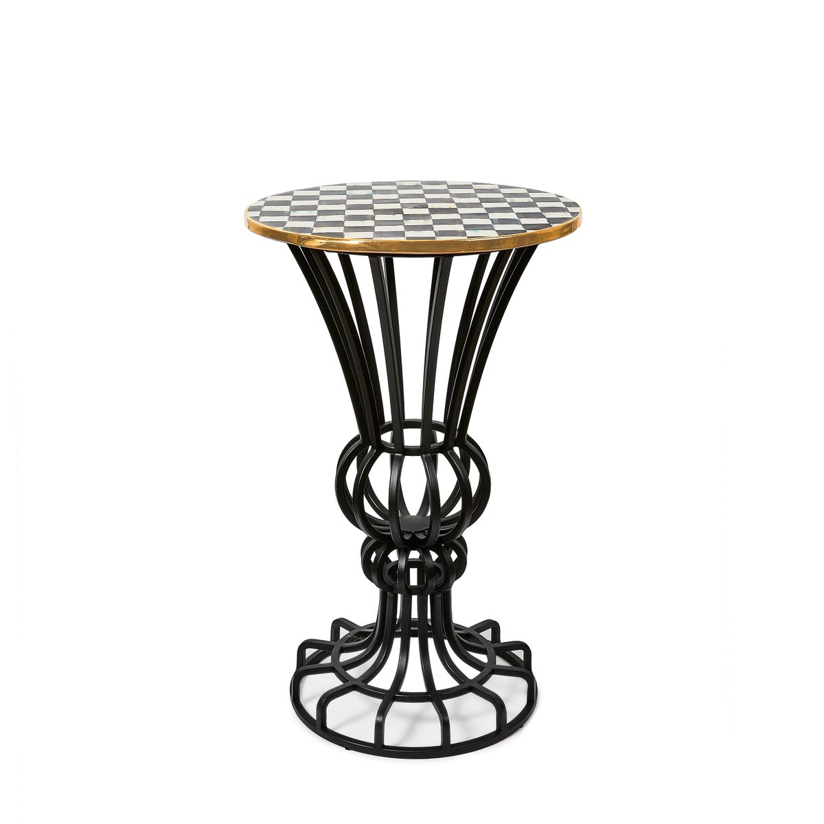 Courtly Check Pedestal Accent Table