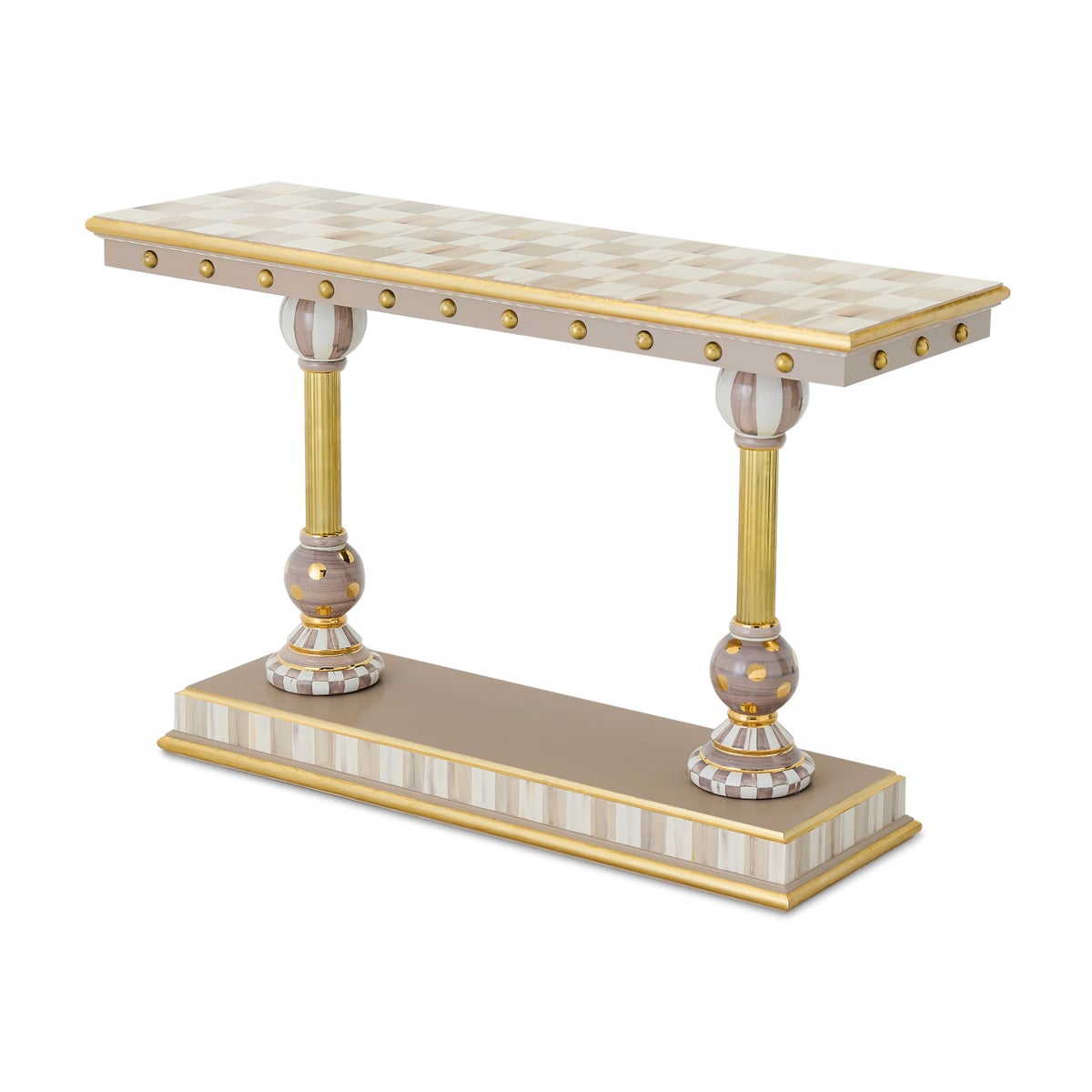 Mocha Brass & Ceramic Console Table - Image 3