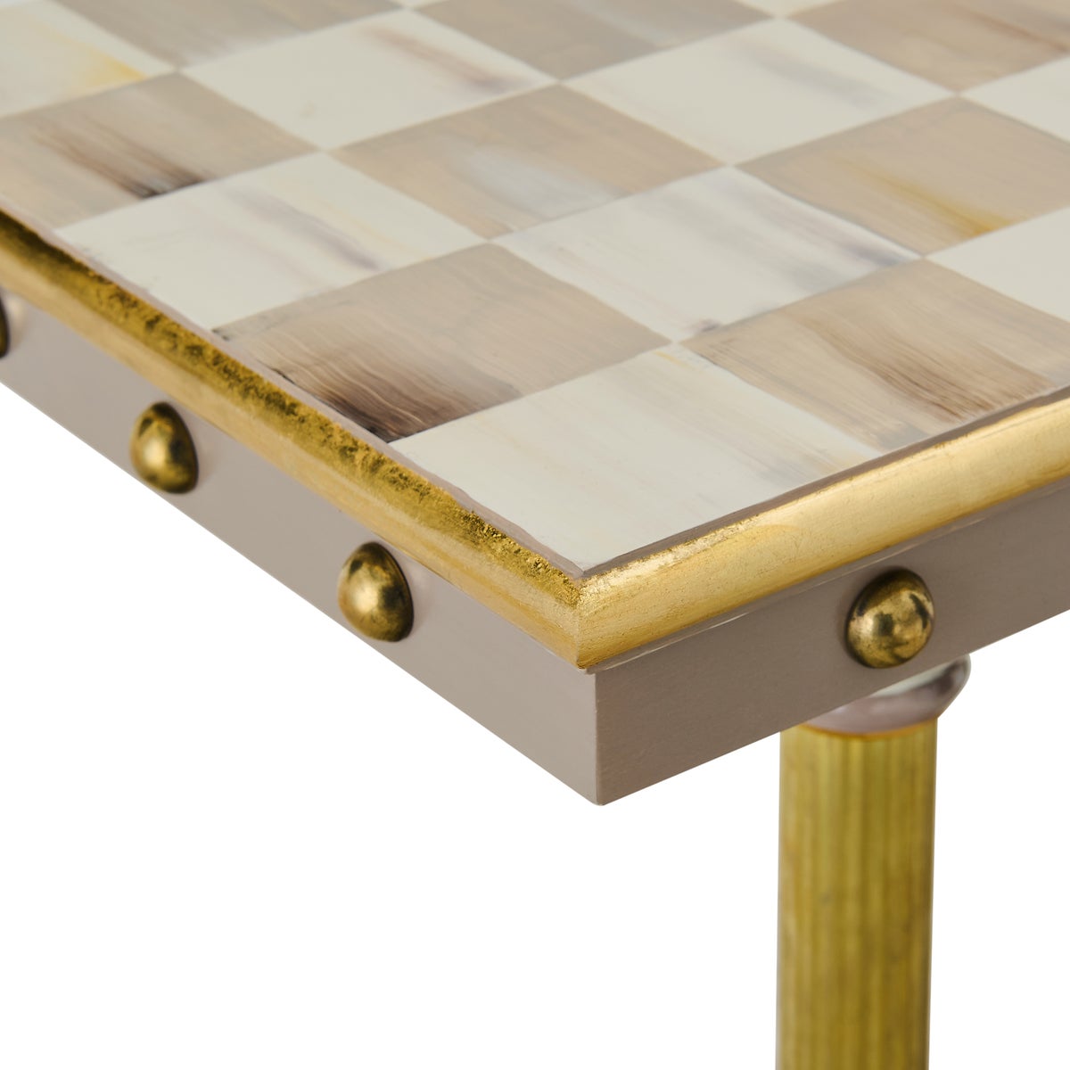 Mocha Brass & Ceramic Console Table - Image 4