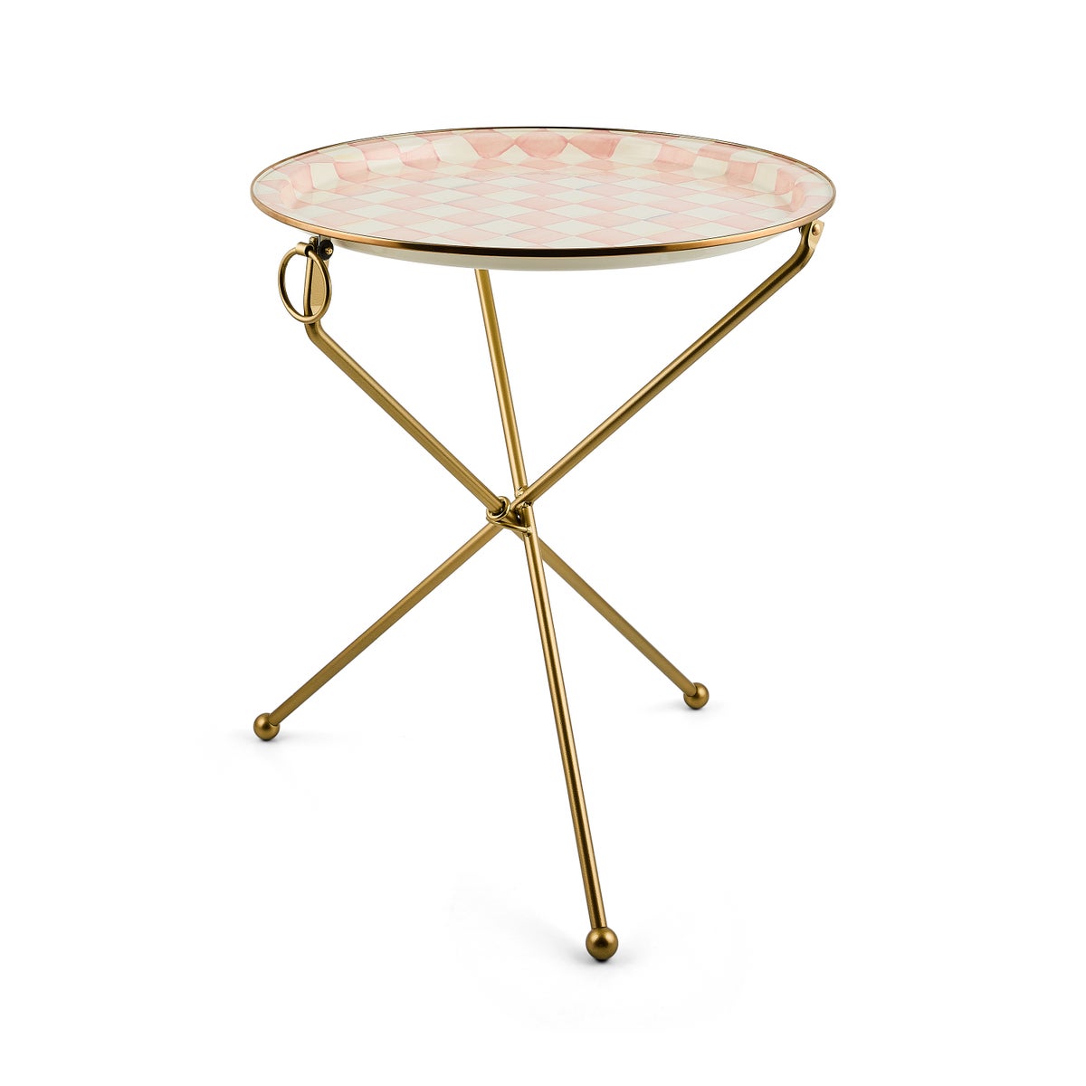 Rosy Check Enamel Tilt Accent Table - Image 3