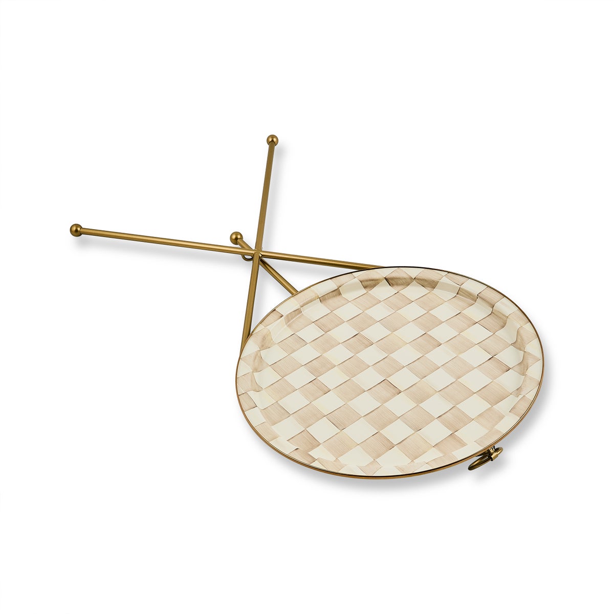 Mocha Check Enamel Tilt Accent Table - Image 4
