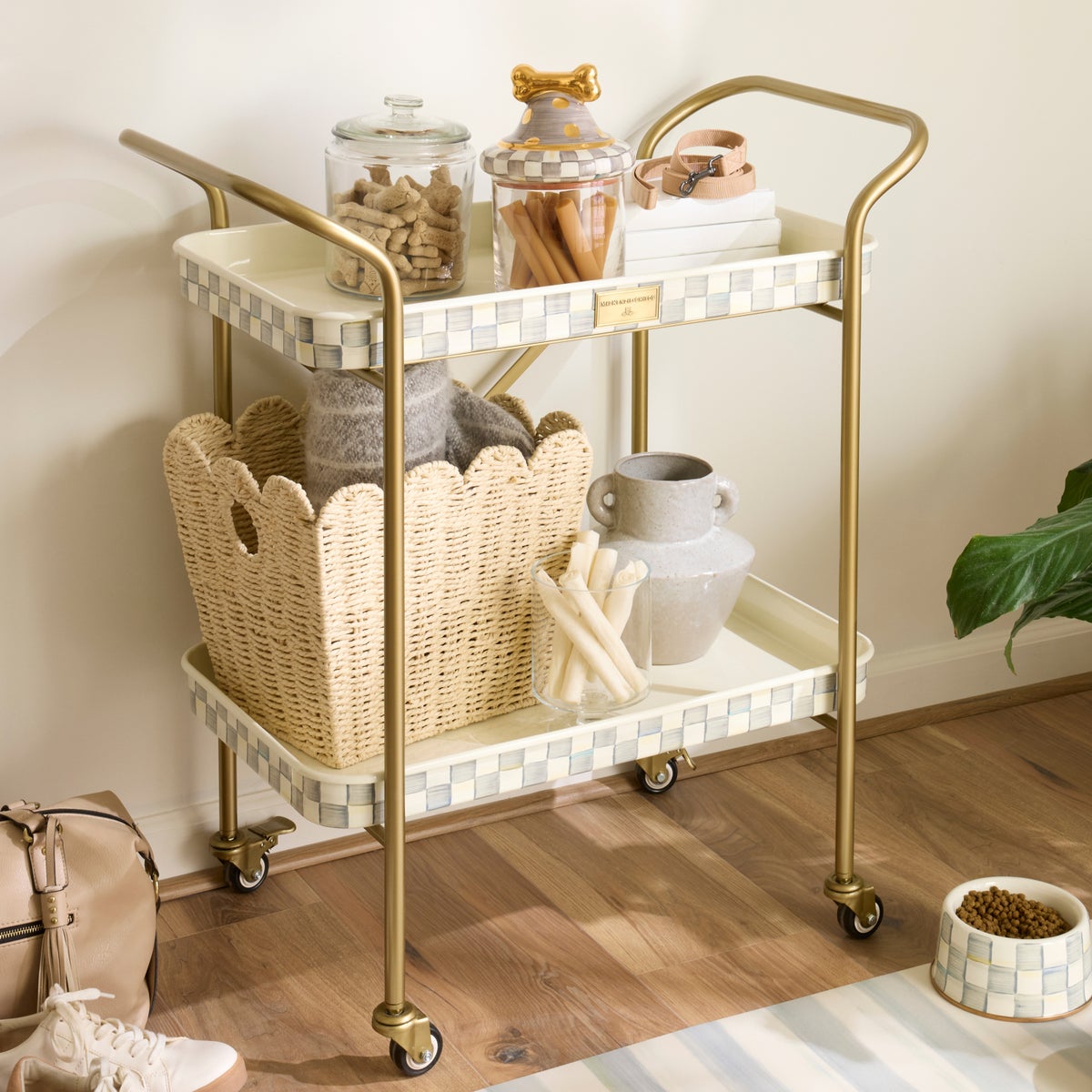 Sterling Check 2-Tier Kitchen Cart - Image 6