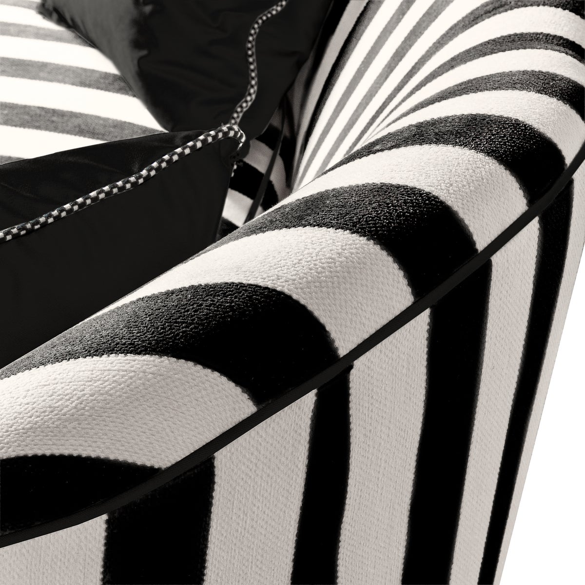Marquee Black Stripe Chenille Sofa - Image 4