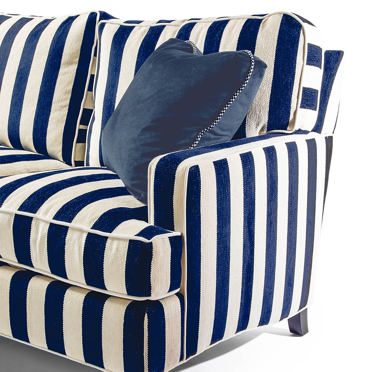 Marquee Navy Stripe 2-Piece Right Arm Chaise Sectional - Image 2