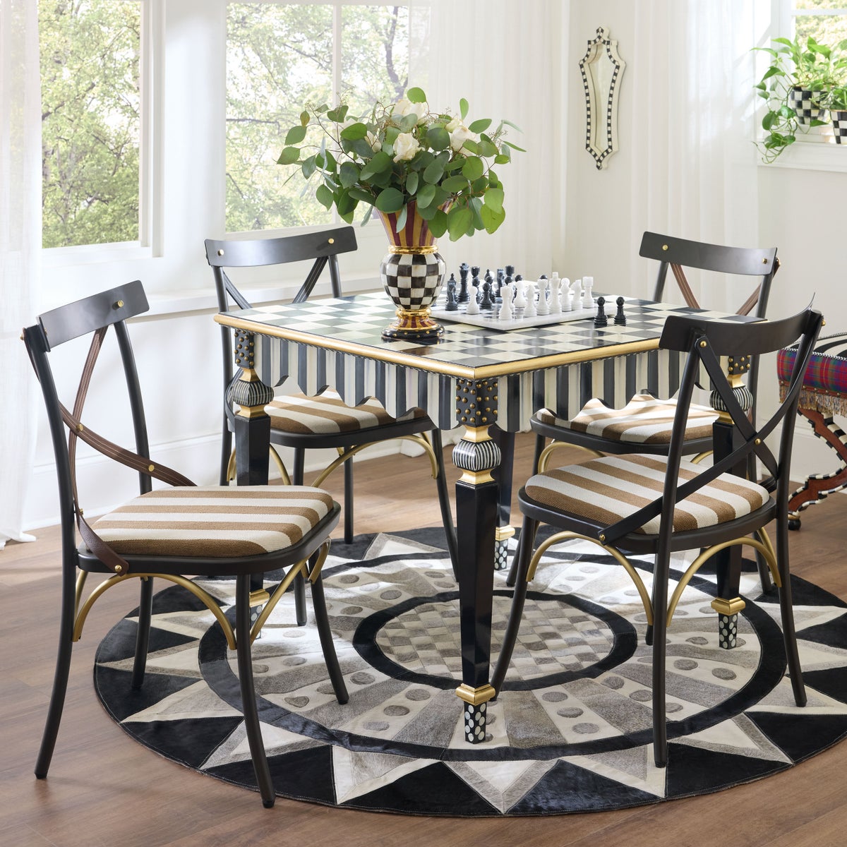Flatiron Brown Stripe Dining Chair - Image 2