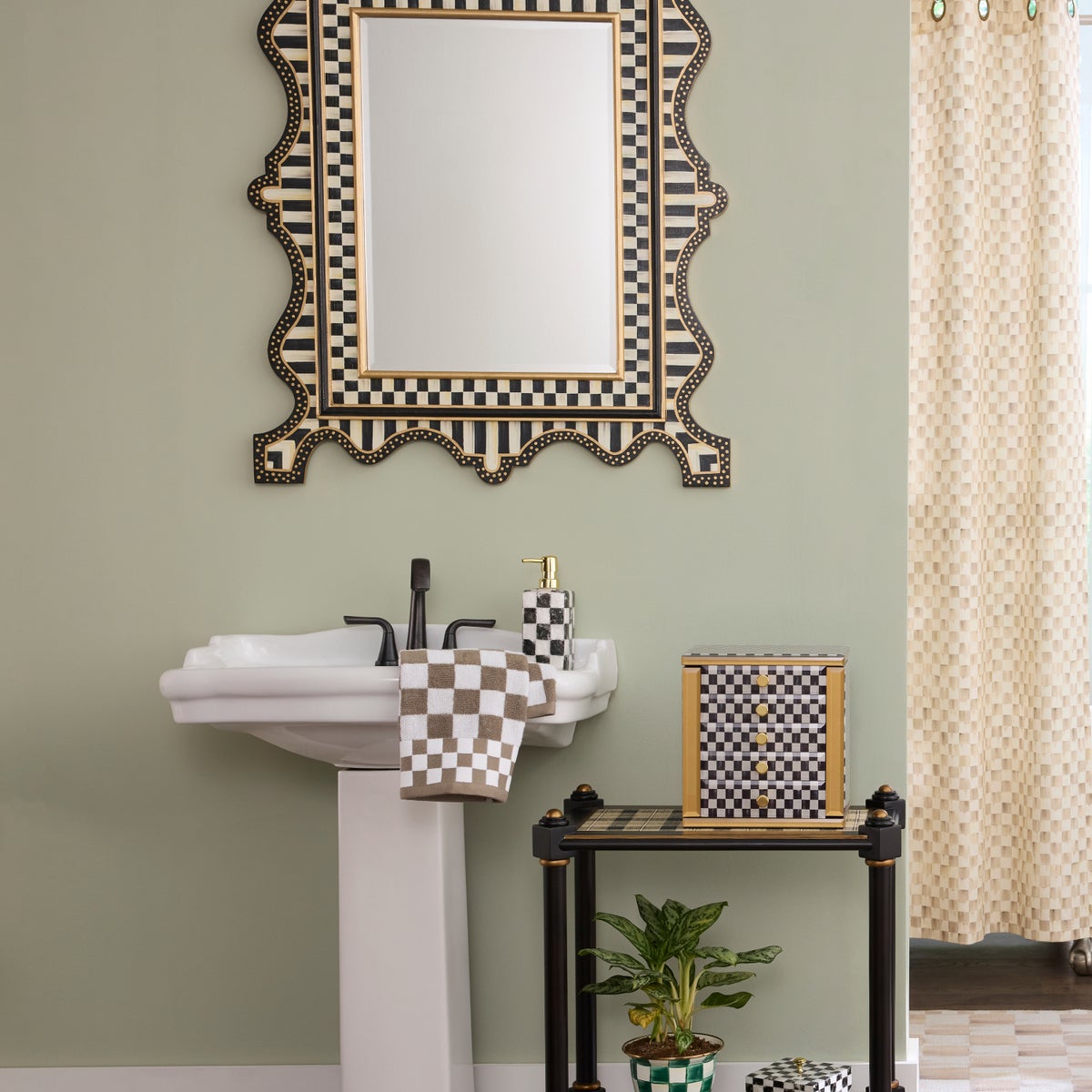 Courtly Check & Stripe Large Wall Mirror - Image 3