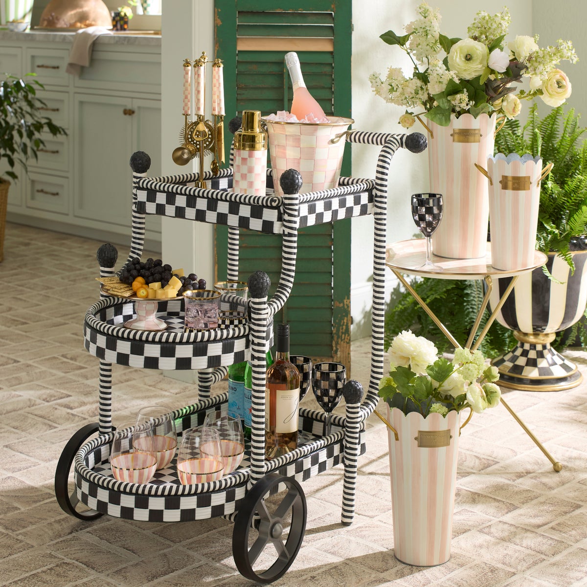 Gambit Check Outdoor Bar Cart - Image 6