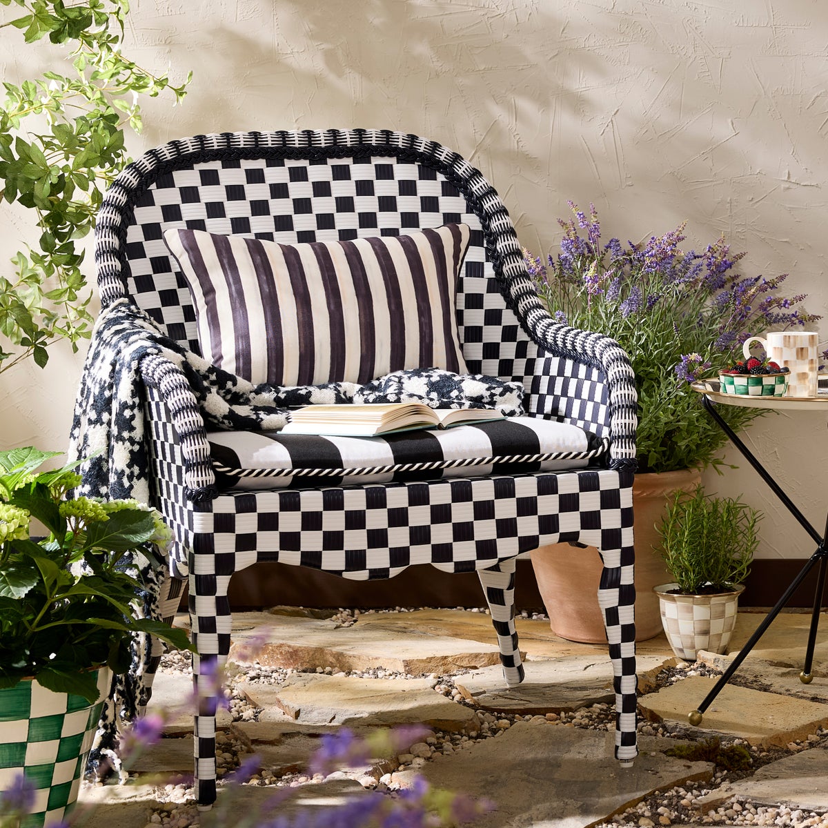 Gambit Check Outdoor Accent Chair - Image 2