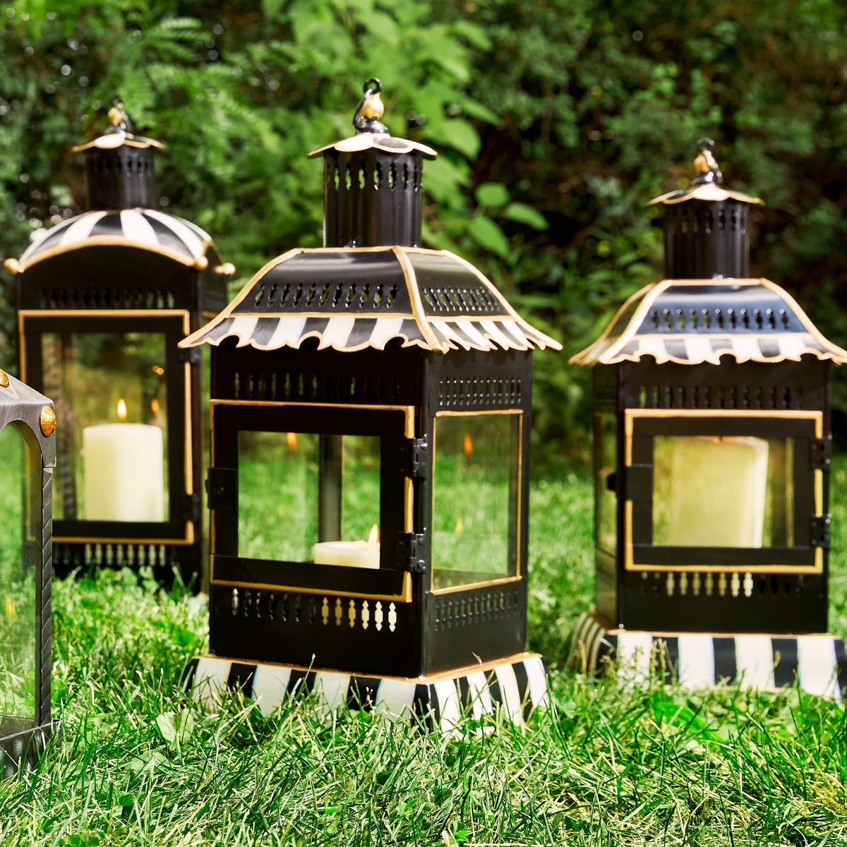 Courtly Stripe Large Candle Lantern - Image 7