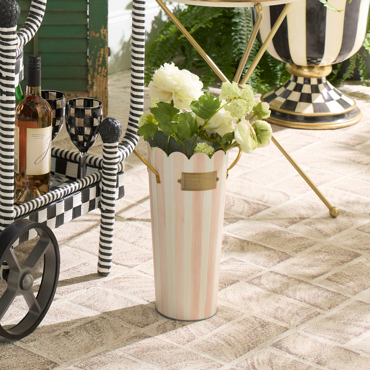 Rosy Stripe Flower Buckets, Set of 3 - Image 5