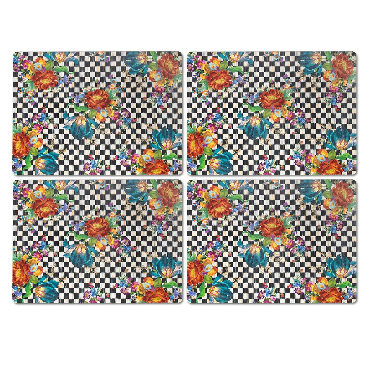 Courtly Flower Market Cork Back Placemats, Set of 4 - Image 3