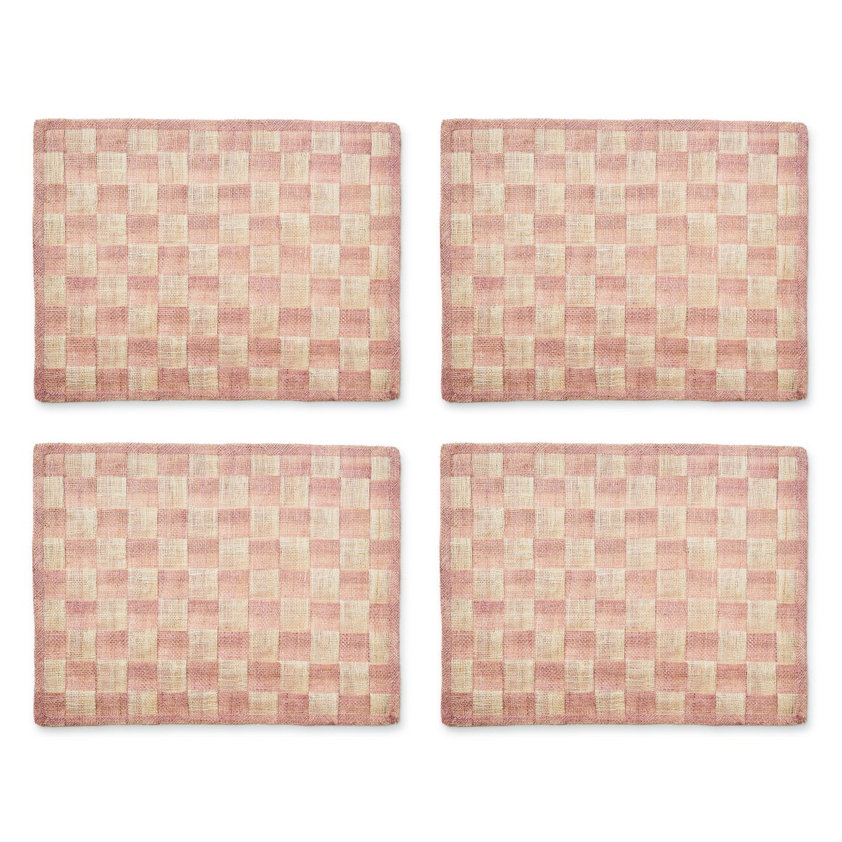 Pink Sinamay Placemats, Set of 4 - Image 3