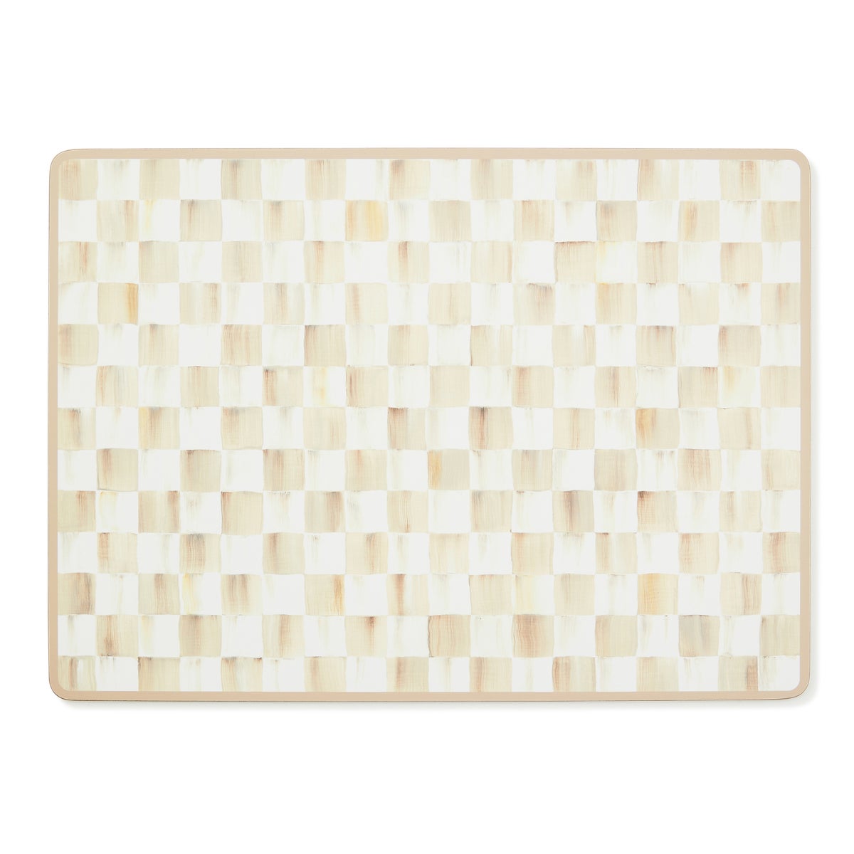 Mocha Check Cork Back Placemats, Set of 4