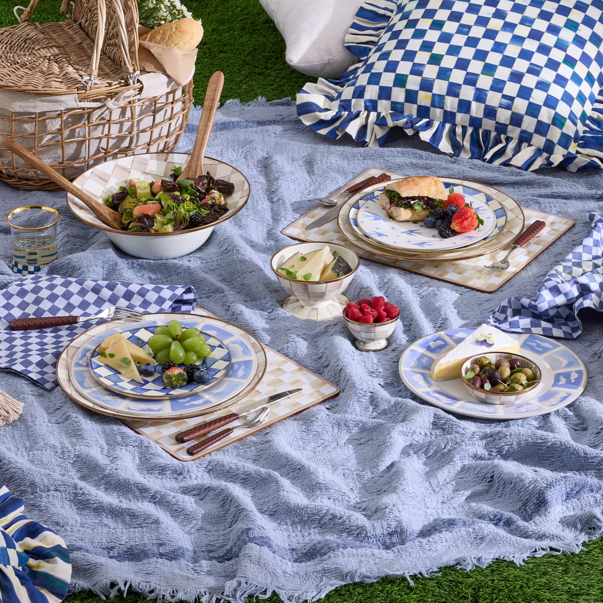 Mocha Check Cork Back Placemats, Set of 4 - Image 5
