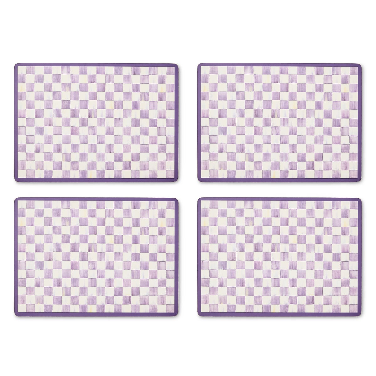 Violet Check Cork Back Placemats, Set of 4 - Image 2