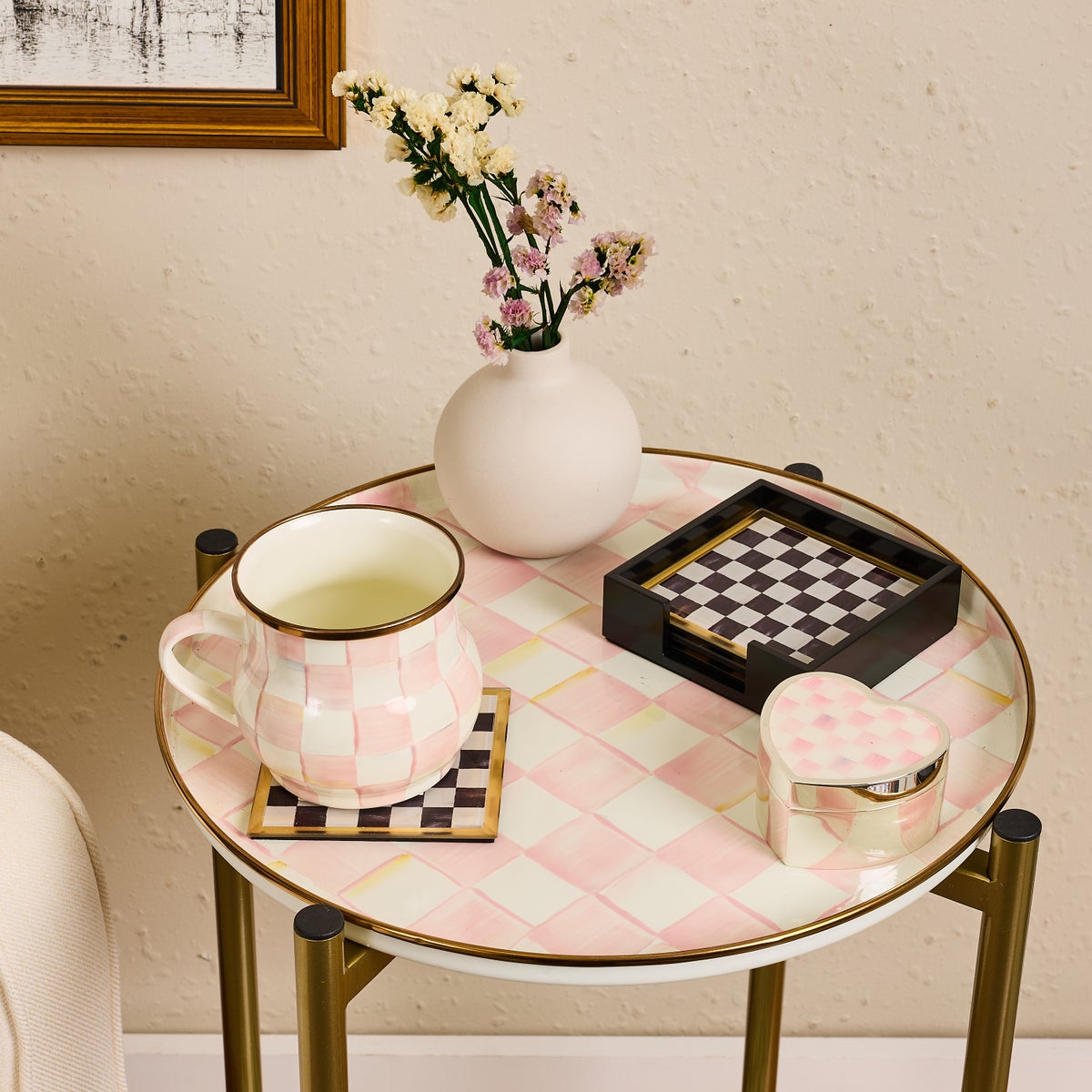 Courtly Check Glass Coasters, Set of 4 - Image 2