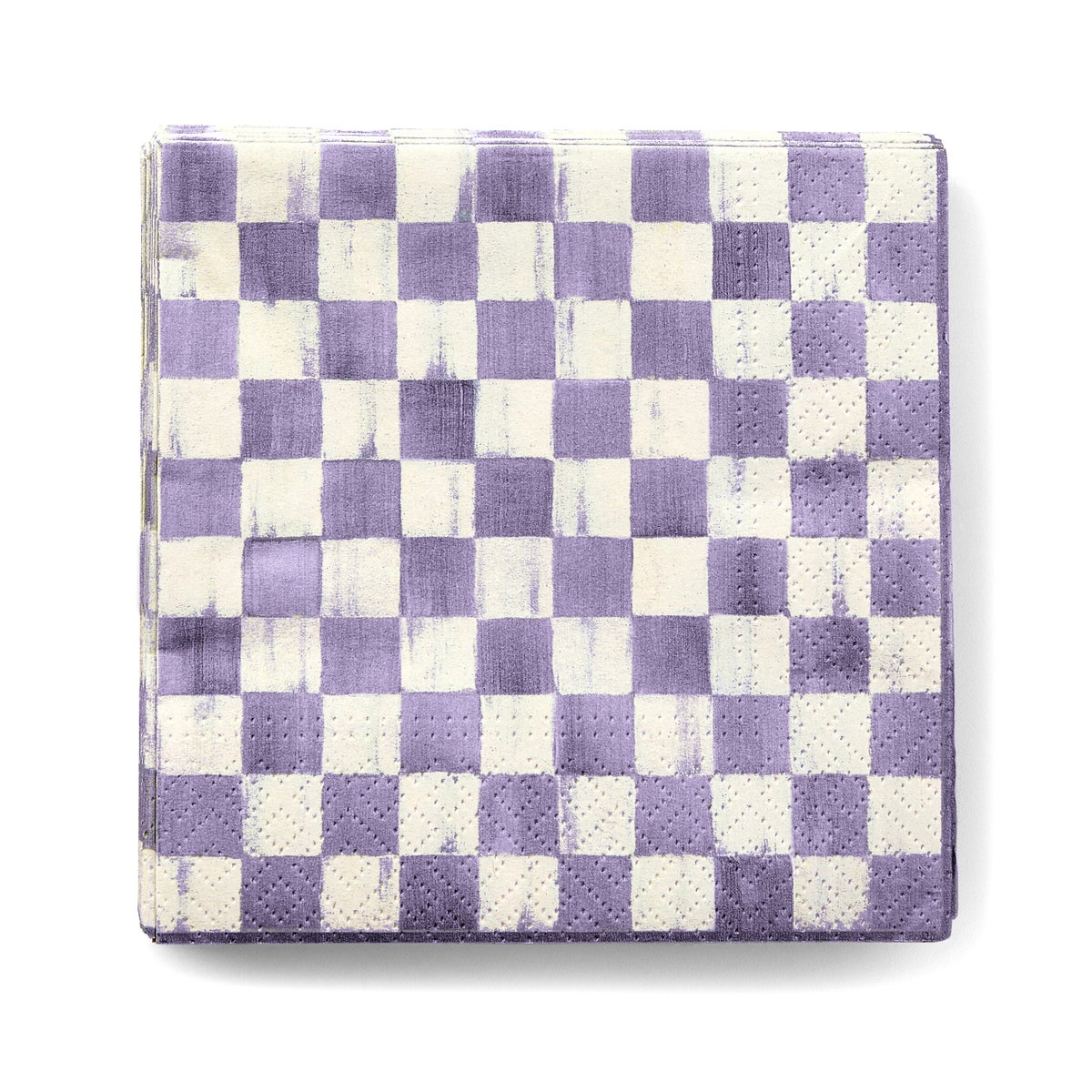 Violet Check Cocktail Paper Napkins