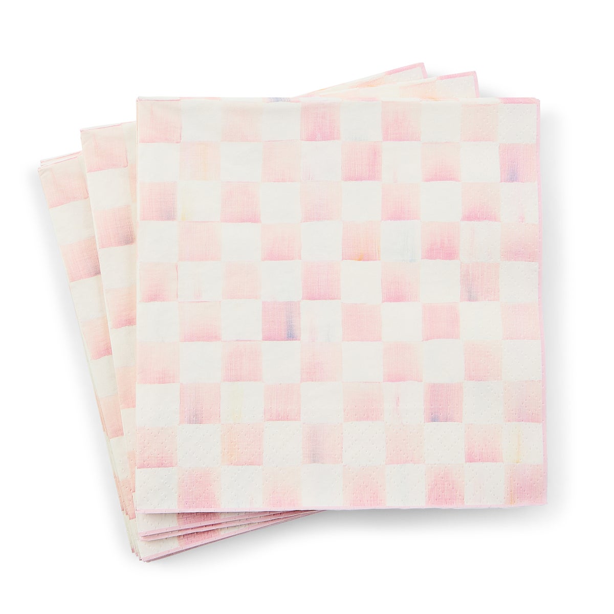 Rosy Check Dinner Paper Napkins - Image 2