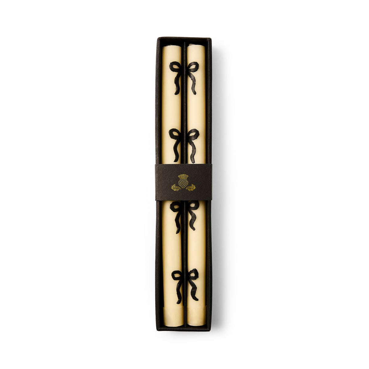 Black Bow Dinner Candles, Set of 2 - Image 3