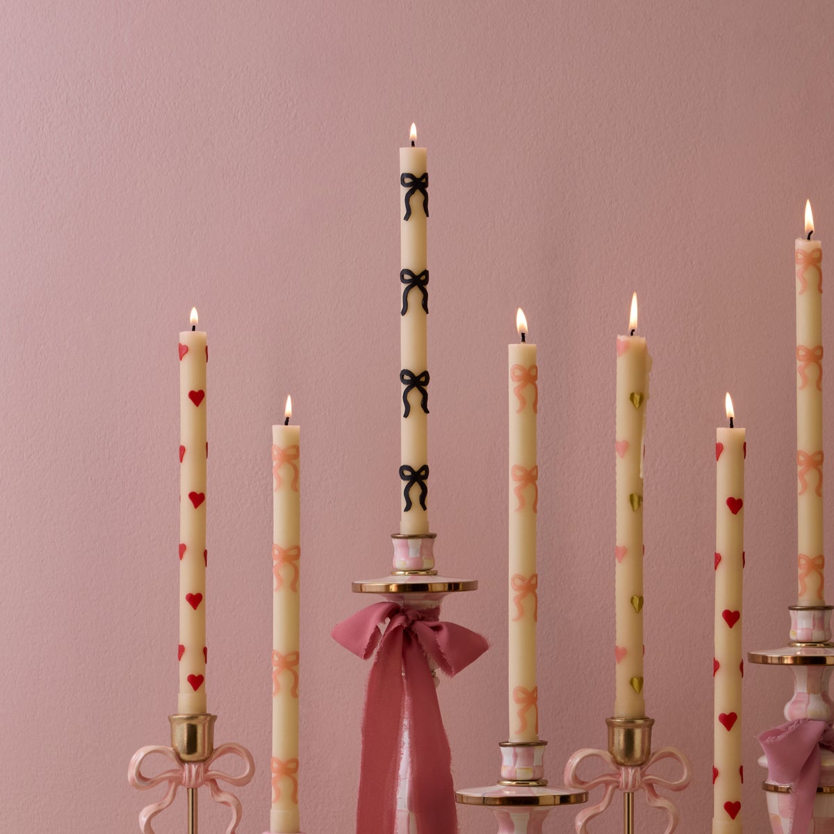 Black Bow Dinner Candles, Set of 2 - Image 4
