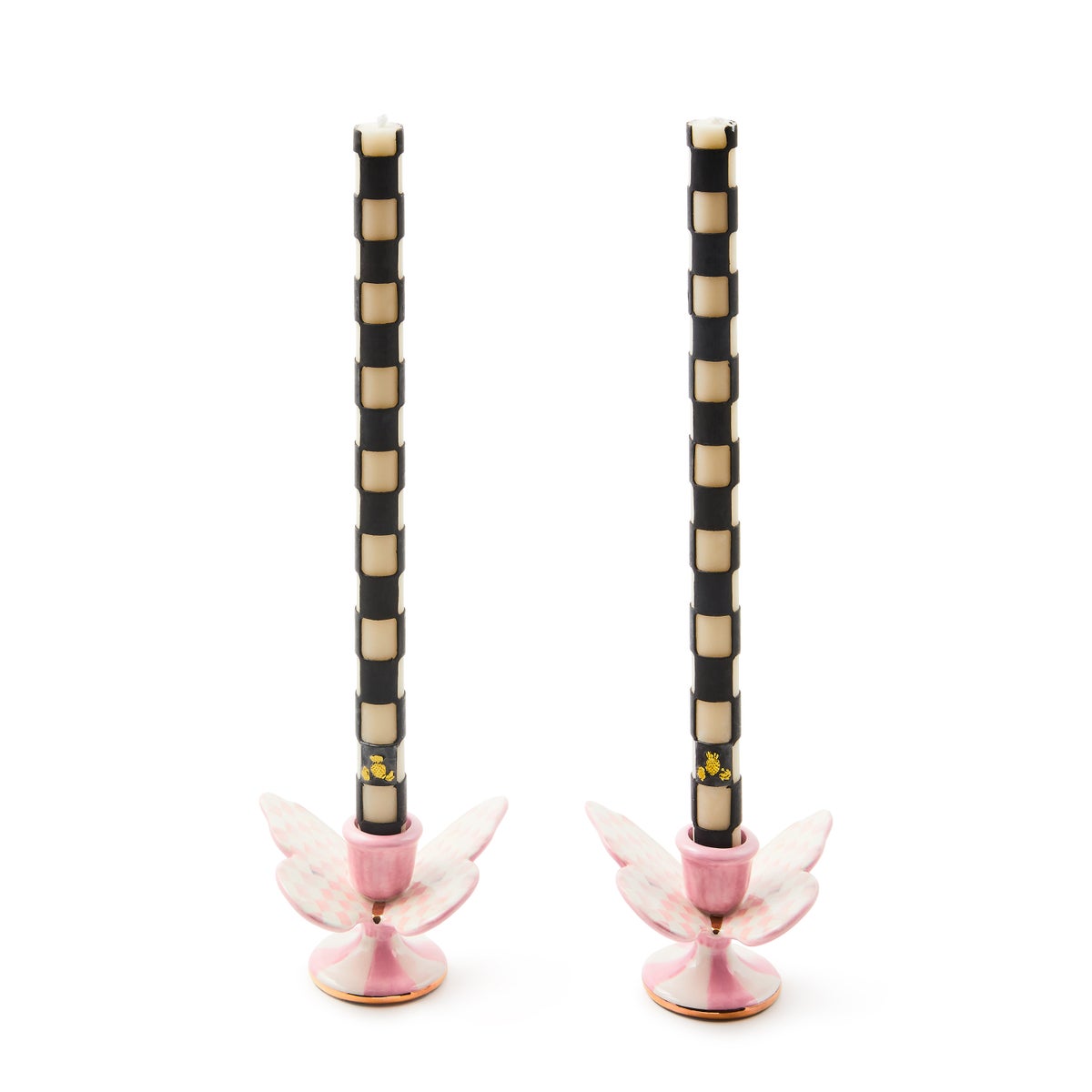 Rosy Check Butterfly Candle Holders, Set of 2 - Image 3