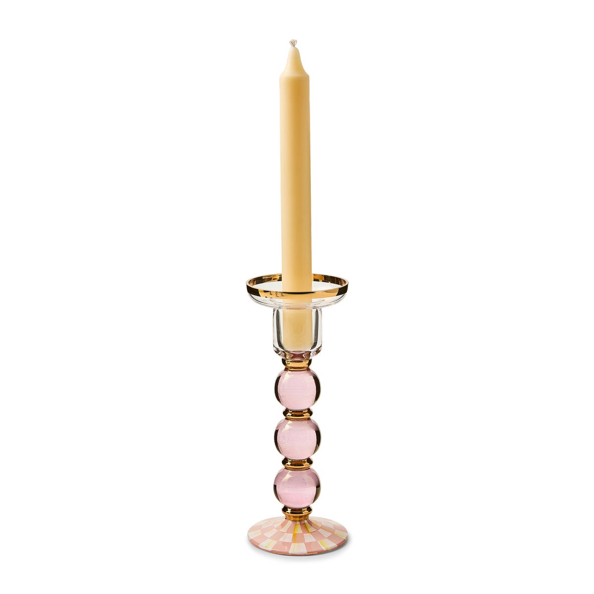 Rosy Check Large Glass Candlestick - Image 3
