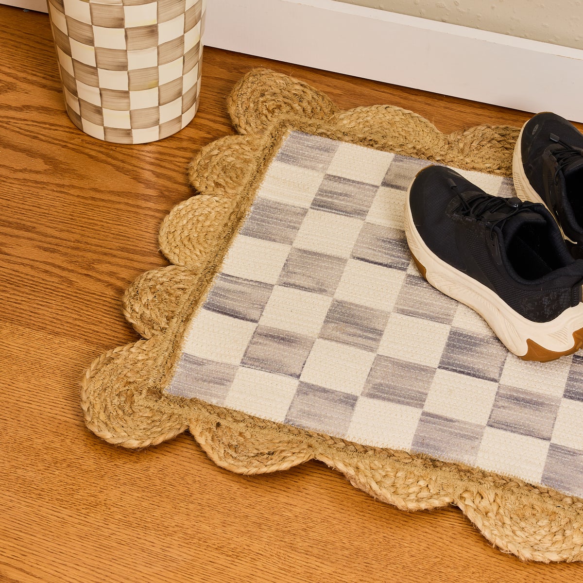 Flax Check with Jute Scallops 2'6" x 7'11" Runner - Image 2