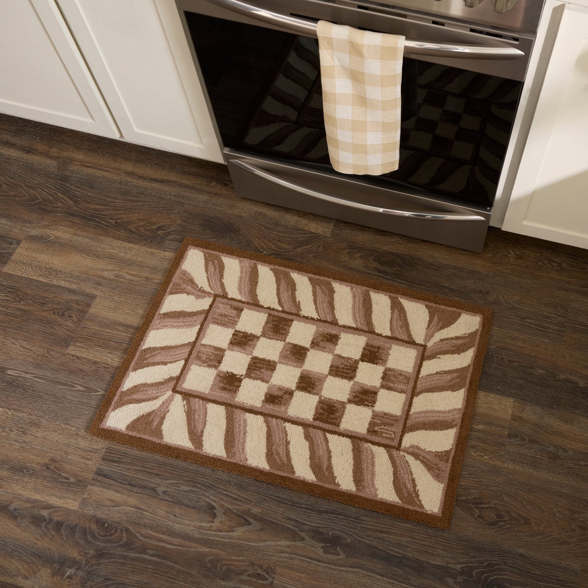 Mocha Check 2' x 3' Rug - Image 2